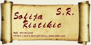 Sofija Ristikić vizit kartica